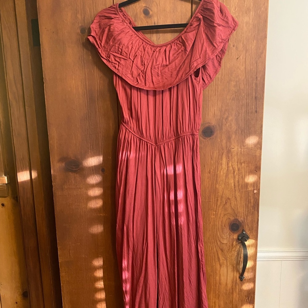 Billabong Mauve Off-Shoulder Jumpsuit
